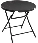 Okwish Gartentisch, Dunkelgrau, Metall, 80x73x80 cm, Gartenm&ouml;bel, Gartentische,