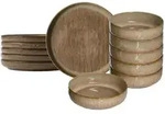 Ritzenhoff Breker Tafelservice, Braun, Keramik, 12-teilig, Rund, 2x2x2 cm, Essen &