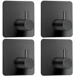 Handtuchhaken, Schwarz, Metall, 2x4x4 cm, Badaccessoires, Waschplatzzubeh&ouml;r,