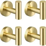 Handtuchhaken, Gold, Metall, 13.5x5.6x16 cm, Badaccessoires, Waschplatzzubeh&ouml;r,