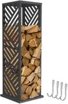 Ml-Design Kaminholzregal, Anthrazit, Metall, Rechteckig, 37.5x112x37.5 cm,