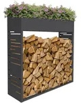 Ml-Design Kaminholzregal, Anthrazit, Metall, Rechteckig, 112x111x30 cm, Kleinm&ouml;bel,