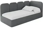 Altdecor Einzellbett, Graphit, Textil, 80x200 cm, Kinderzimmer & Jugendzimmer,