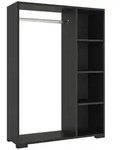 [en.casa] Kleiderschrank, Schwarz, Holzwerkstoff, 90x126x30 cm, Schlafzimmer,
