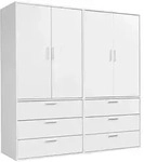 Mokebo Kleiderschrank, Wei&szlig;, Holzwerkstoff, 180x187x58 cm, Schlafzimmer,