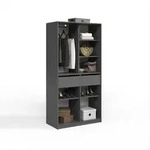 Livinity&reg; Kleiderschrank, Anthrazit, Holzwerkstoff, 10 F&auml;cher, 2 Schubladen,