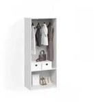 Livinity&reg; Kleiderschrank, Wei&szlig;, Holzwerkstoff, 2 F&auml;cher, 80x200x50 cm,