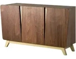 Massivmoebel24 Sideboard, Braun, Holz, Echtholz, 2 F&auml;cher, 150x85x45 cm,...