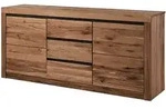 Massivmoebel24 Sideboard, Braun, Holz, Echtholz,Wildeiche, 2 F&auml;cher, 3...