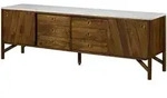 Massivmoebel24 Sideboard, Braun, Holz, Echtholz,Mangoholz, 2 F&auml;cher, 6...