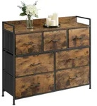Relaxdays Kommode, Mehrfarbig, Metall, Holzwerkstoff, Textil, 85x98x28.5 cm,