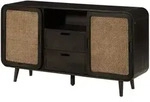 Massivmoebel24 Sideboard, Grau, Holz, Echtholz,Mangoholz, 2 F&auml;cher, 2...