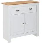 Kadima Design Sideboard, Wei&szlig;, Holzwerkstoff, 2 Schubladen, Rechteckig, 79x81x35 cm,