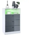 Vladon Kommode, Grau, Holzwerkstoff, 56x86.5x36 cm, Wohnzimmer, Kommoden &