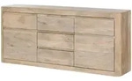Massivmoebel24 Sideboard, Wei&szlig;, Holz, Echtholz,Mangoholz, 2 F&auml;cher, 3...