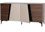 MCW Sideboard, Walnuss, Holz, 160x80x42 cm, Wohnzimmer, Kommoden & Sideboards,