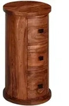 Kadima Design Kommode, Braun, Holz, Echtholz, 3 Schubladen, Rund, 35x65x35 cm,