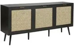 Beliani Sideboard, Schwarz, Beige, Holzwerkstoff, 150x71x40 cm, Wohnzimmer,...
