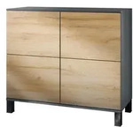 Vladon Kommode, Eiche, Holzwerkstoff, 92.5x84.5x35 cm, Wohnzimmer, Kommoden &
