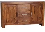 Kadima Design Sideboard, Braun, Holz, Echtholz, 3 Schubladen, Rechteckig,...