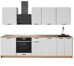 Vicco K&uuml;chenzeile, Wei&szlig;, Eiche, Holzwerkstoff, Rechteckig, 280x206.8x60 cm,