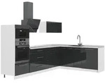 Vicco Eckk&uuml;che, Anthrazit, Wei&szlig;, Holzwerkstoff, Formgebogen, 287x153.6x51.6...
