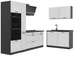 Vicco Eckk&uuml;che, Wei&szlig;, Anthrazit, Holzwerkstoff, Formgebogen, 230x206.8x60 cm,