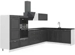 Vicco Eckk&uuml;che, Anthrazit, Wei&szlig;, Holzwerkstoff, Formgebogen, 347x153.6x51.6...