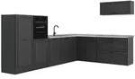 Vicco Eckk&uuml;che, Anthrazit, Anthrazit, Holzwerkstoff, Rechteckig, 327x143x60 cm,