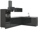 Vicco Eckk&uuml;che, Anthrazit, Anthrazit, Holzwerkstoff, Formgebogen, 287x153.6x60...