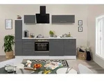 Respekta K&uuml;chenblock Premium 2.0, Grau, Schwarz, Wei&szlig;, Holzwerkstoff, 3