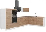 Vicco Eckk&uuml;che, Eiche, Wei&szlig;, Holzwerkstoff, Formgebogen, 347x153.6x60 cm,...
