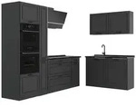 Vicco Eckk&uuml;che, Anthrazit, Anthrazit, Holzwerkstoff, Formgebogen, 230x206.8x60...