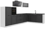 Vicco Eckk&uuml;che, Anthrazit, Wei&szlig;, Holzwerkstoff, Rechteckig, 347x143x46 cm,...