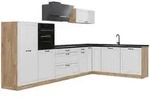 Vicco Eckk&uuml;che, Wei&szlig;, Honigeiche, Holzwerkstoff, Rechteckig, 347x143x60 cm,