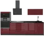 Vicco K&uuml;chenzeile, Bordeaux, Anthrazit, Holzwerkstoff, Rechteckig,...