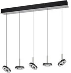 Trio Leuchten Led-H&auml;ngeleuchte Guano, Schwarz, Nickel, Metall, 13x200x100 cm,