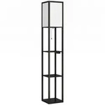 Homcom Stehlampe, Schwarz, Holzwerkstoff, 26x161x26 cm, Lampen & Leuchten,