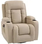Homcom Massagesessel, Creme, Textil, 82x103x99 cm, Wohnzimmer, Sessel,...