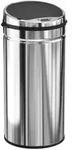 Homcom Sensor-M&uuml;lleimer, Silber, Metall, 30.5x68x30.5 cm, K&uuml;chen,
