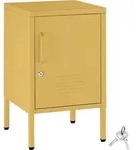 tectake Nachtschrank, Gelb, Metall, Quadratisch, 35x60.5x42.5 cm, Schlafzimmer,