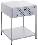 Nachtschrank, Grau, Metall, 1 Schublade(n) Schubladen, 40x53x40 cm, erweiterbar,