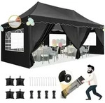Faltpavillon, Schwarz, Textil, 299x320x599 cm, Sonnenschutz & Sichtschutz,...