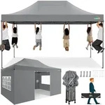 Faltpavillon, Grau, Metall, 300x320x450 cm, Sonnenschutz & Sichtschutz,...