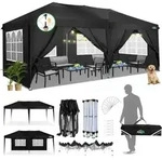 Faltpavillon, Schwarz, Textil, 300x275x600 cm, Sonnenschutz & Sichtschutz,...