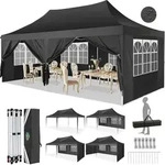 Faltpavillon, Schwarz, Textil, 300x320x600 cm, Sonnenschutz & Sichtschutz,...