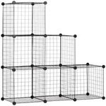 Homcom Steckregal, Schwarz, Metall, 37x109x109 cm, Freizeit, Heimwerken,...