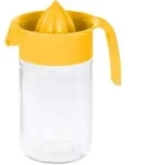 Excellent Houseware Zitronenpresse, Gelb, Glas, Rund, 10x19x10 cm, Kochen,