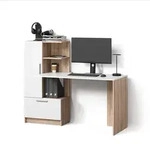 Livinity&reg; Schreibtisch, Sonoma Eiche, Wei&szlig;, Holzwerkstoff, 7 F&auml;cher,...