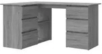 vidaXL Eckschreibtisch, Silbereichen, Holz, Strukturbuche, Rechteckig,Rechteckig,